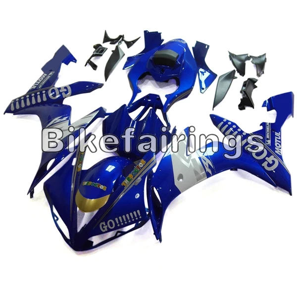 As Picture Shown Капот для Yamaha YZF1000 R1 Комплект ABS впрыска оболочки чехлы для тела работы Обтекатели 2004 2005 2006 GO блестящие синие белые пластиковые корпуса - Цвет: As Picture Shown