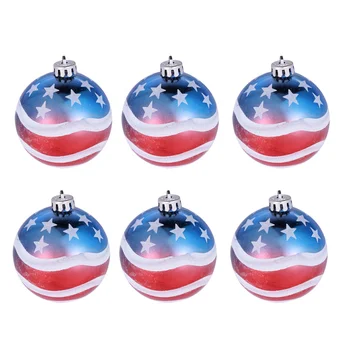 

12pcs 8cm Christmas Ball Ornaments Tree Decorations for Holiday Wedding Party Decoration (the Stars and the Stripes)