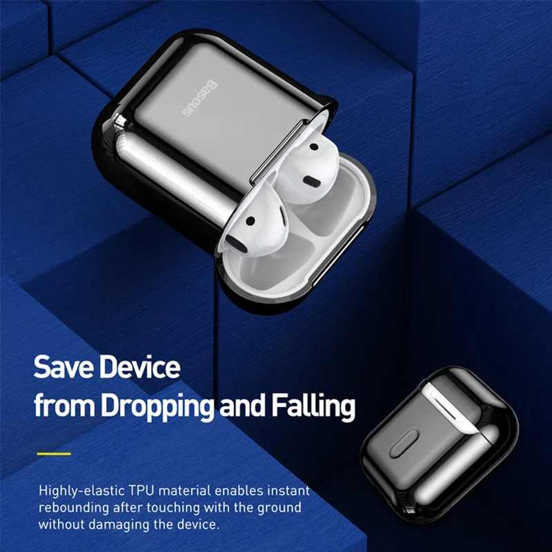 Baseus чехол для наушников Apple AirPods 2/1 силиконовый чехол беспроводной Bluetooth наушники Air Pods Чехол защитный для AirPod чехол