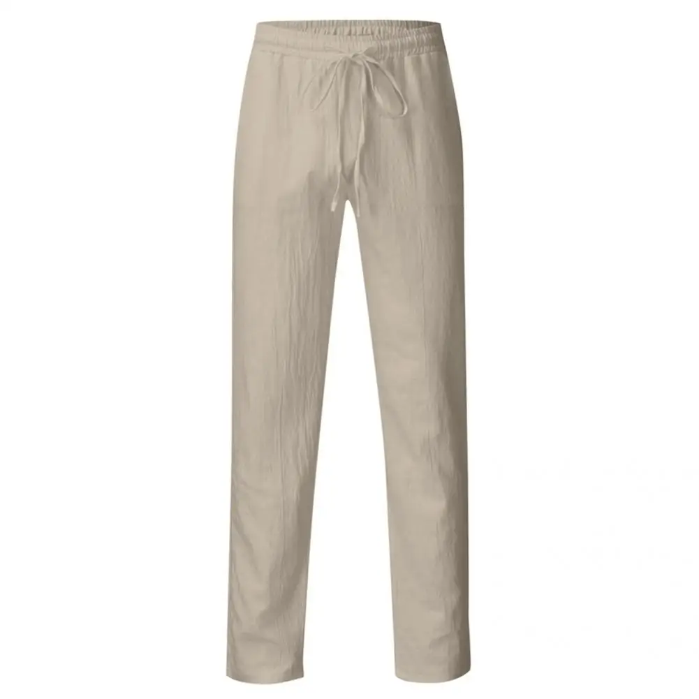 Men Drawstring Track Pants Comfy Stylish Shrink Resistant Mid Rise Workwear