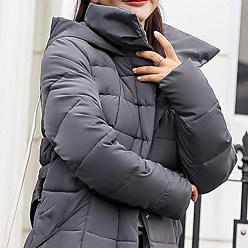 Зимняя женская куртка Abrigos Mujer Invierno,, стеганое пуховое пальто с мехом, длинное, с подкладкой, плюс, женская утепленная парка с капюшоном