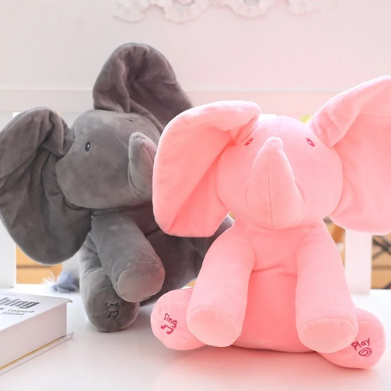 30CM Cute Hide and Seek Electric Elephant Plush Music Soothing Toys Music Interactive Model for Child Gift 30CM Cute Hide and Seek Electric Elephant Plush Music Soothing Toys Music Interactive Model for Child Gift