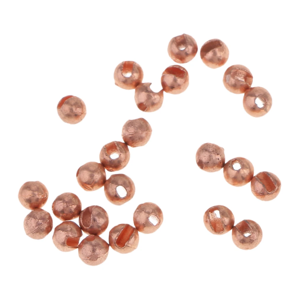 25pcs Slotted Tungsten Beads Corrosion Resistant Jig Hooks Heavy Nymph Head Fly Tying Materials