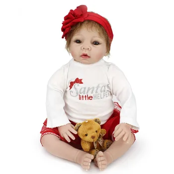 

55CM Reborn Baby Doll Silicone Realistic Newborn Baby Dolls Cloth Body Lifelike Babies Handmade Toddler Dolls Toys For Kids