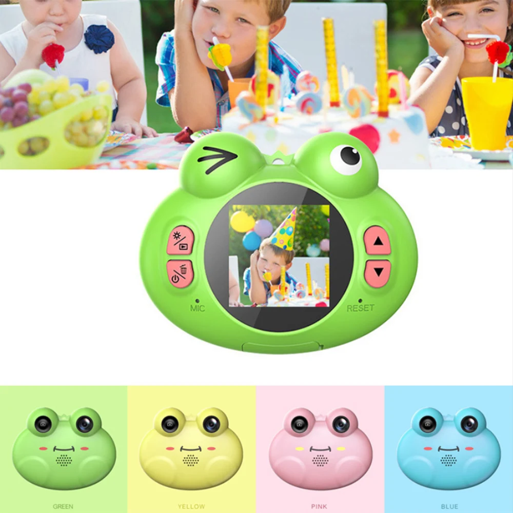 

Kids Digital Camera Toys Rechargeable Cartoon Frog Design Mini Camera Children Digital Video Camera small SLR toy Children Gift
