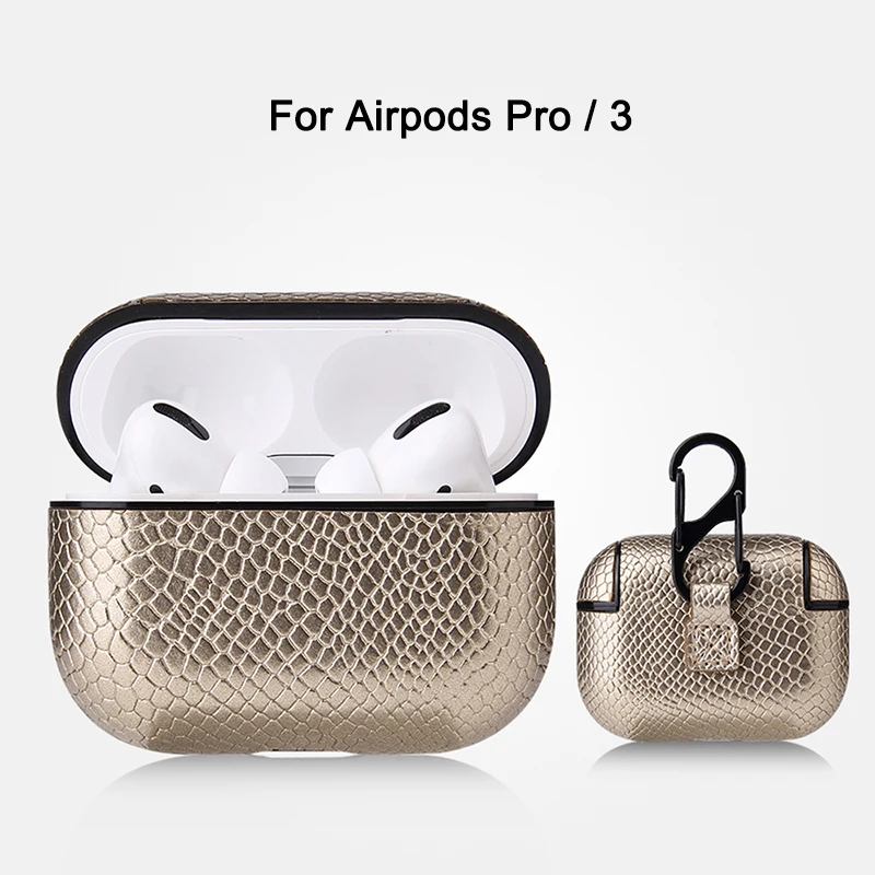 Gold airpods 3 Отличный кожаный чехол для Airpods Pro 3 2 1 противоударный чехол для Air pods 3 Pro защитный чехол для Apple Airpods Pro correa - Цвет: Gold airpods 3