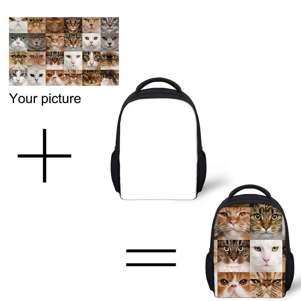 

Customize Own Pattern 12 Inch School Backpack for Baby Kids Custom Image Toddler Bag Children Mini Book Bag Girls Daypack