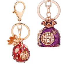 Подарок для рекламных акций покрытая стразами кристальная счастливая сумка кошелек креативный брелок в китайском стиле