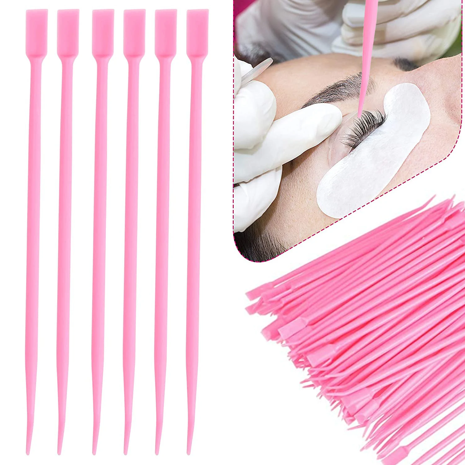 2 Way Fake Eyelash Perming Stick Tool Hot Glue Spoon Eyelash Lift Brush