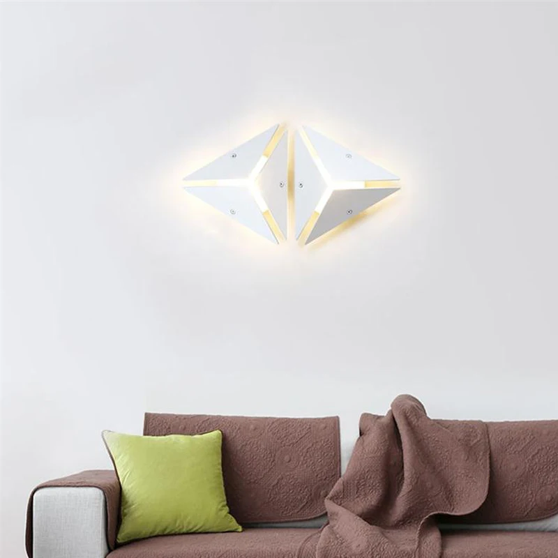 Современный минималистичный светодиодный настенный светильник в форме треугольника в скандинавском стиле, настенные светильники для помещений, Светильники для гостиной, 5 Вт, AC85-265V, простое освещение