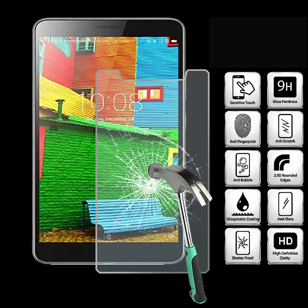

For Lenovo Phab - 9H Tablet Tempered Glass Screen Protector Cover Explosion-Proof High Quality Screen Film