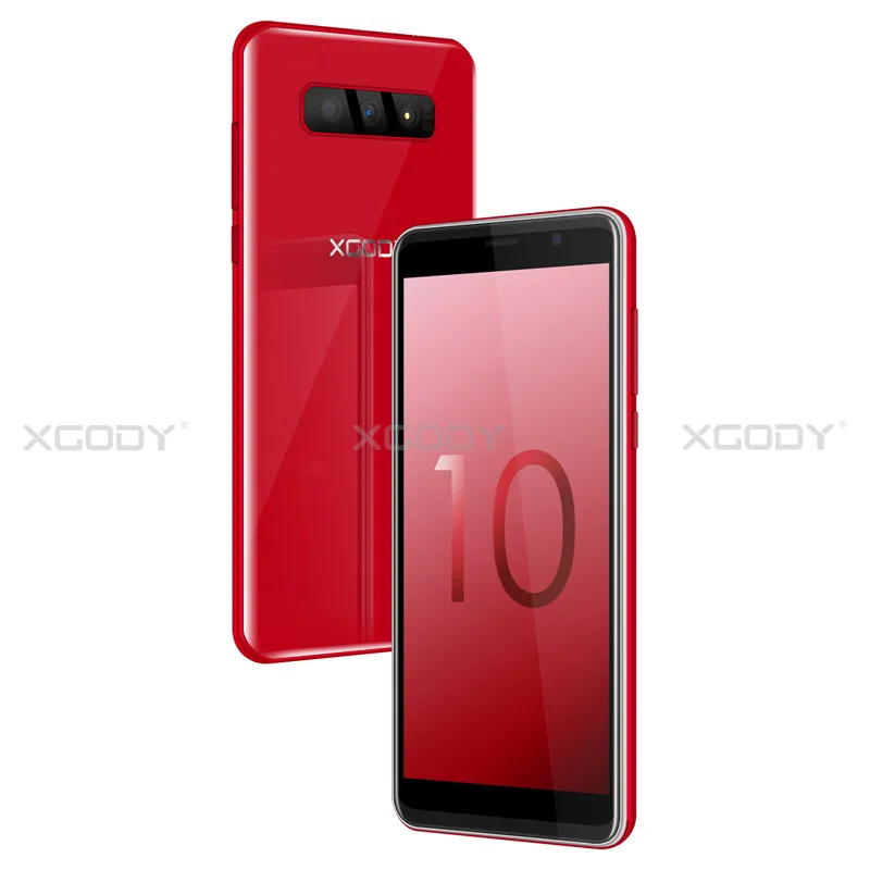 XGODY S10 5," 18:9 3g смартфон 2 Гб 16 Гб полный экран мобильный телефон Android 8,1 MTK6580 четырехъядерный Dual SIM 5MP gps WiFi Celular - Цвет: Red