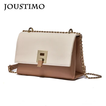 

Women Bags 2020 Korean Style Solid Chain Shoulder Messenger Bag Fashion Hasp Handbag PU Leather Lady Square Flap Cellphone Bag
