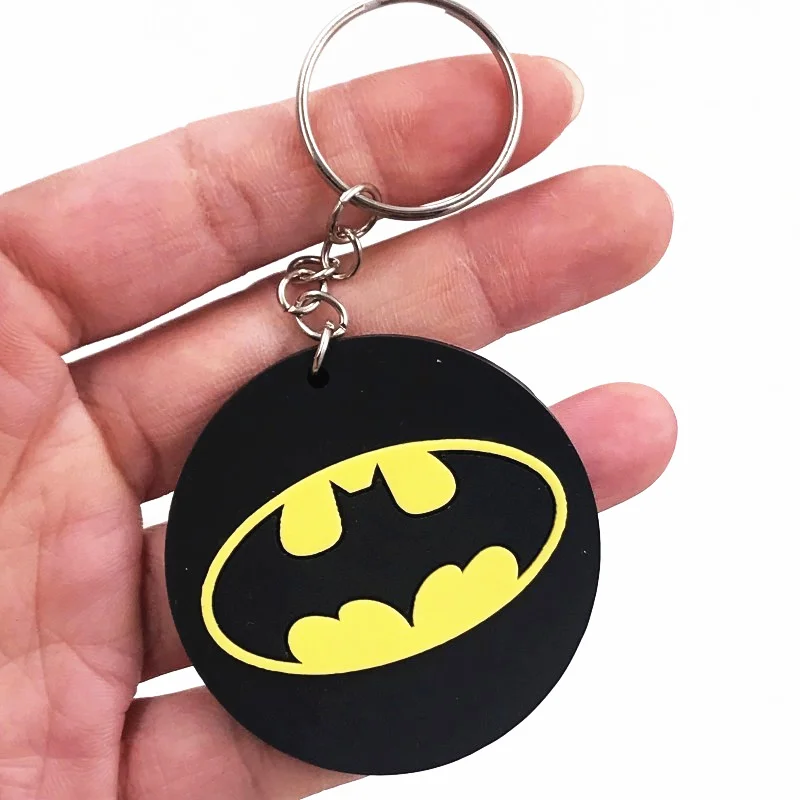 

1Pcs Cute Anime The Avengers Super Hero Batman PVC Key Holder Keychains Kids Backpack Accessories Key chains Children Party Gift