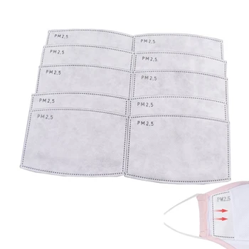 

10Pcs/Lot 5 Layers PM2.5 Activated Carbon Filter Insert Protective Filter Media Insert for mouth Mask anti dust mask