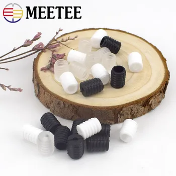 

Meetee 1000pcs Silicone Adjust Buckle Ear Strap Cord Lock Stopper Clasp Protective Fixed Double Snap Button DIY Accessories