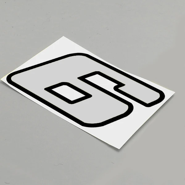 Vinyl DIY Sticker Decal Black (Red Outline) Quare Font Race Number Racing Number  Sticker for Car