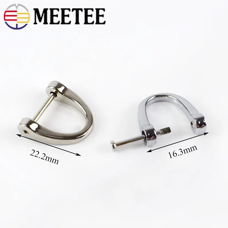 Meetee 5/10 шт. 16 мм металлический ключ кольцо в виде буквы D пряжка подковы DIY мешки одежды прошитая вручную Декоративные аксессуары BD320