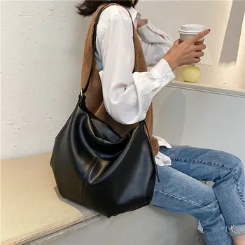 

Vintage PU Leather Shoulder Bags for Women 2020 High Capacity Hand Bag Trending Cross Body Branded Trending Handbags and Purses