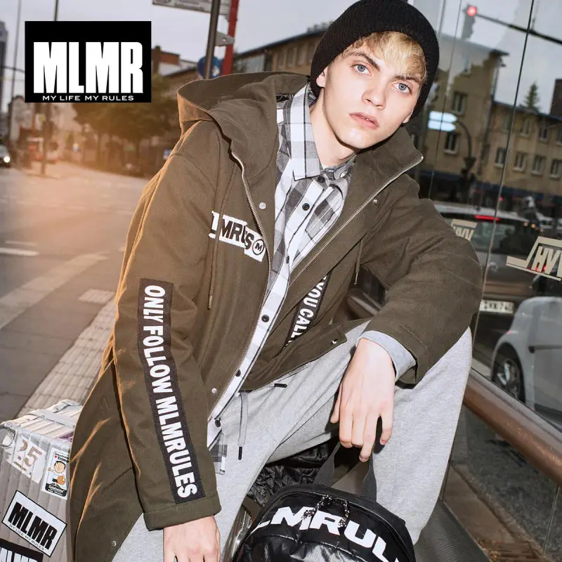 

JackJones Men's Parka Coat Trend Letter Printing Casual Long Padded Coat Jacket 218309508