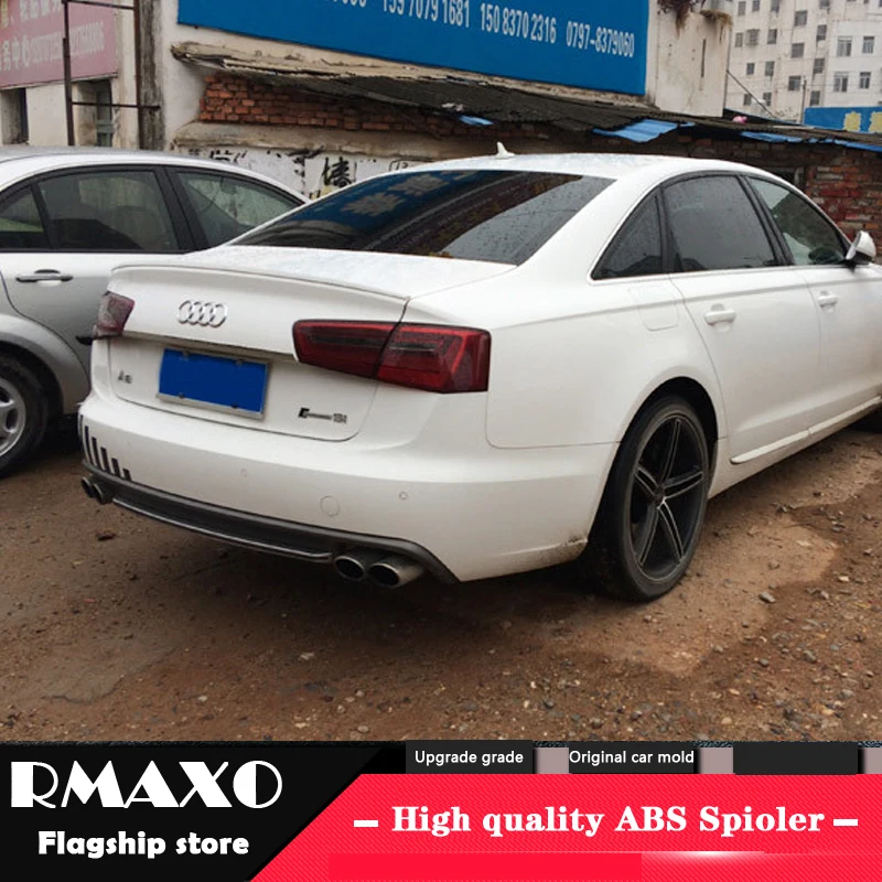 Спойлер для AUDI A6 2014-2016 высококачественный АБС-пластик праймер заднего крыла