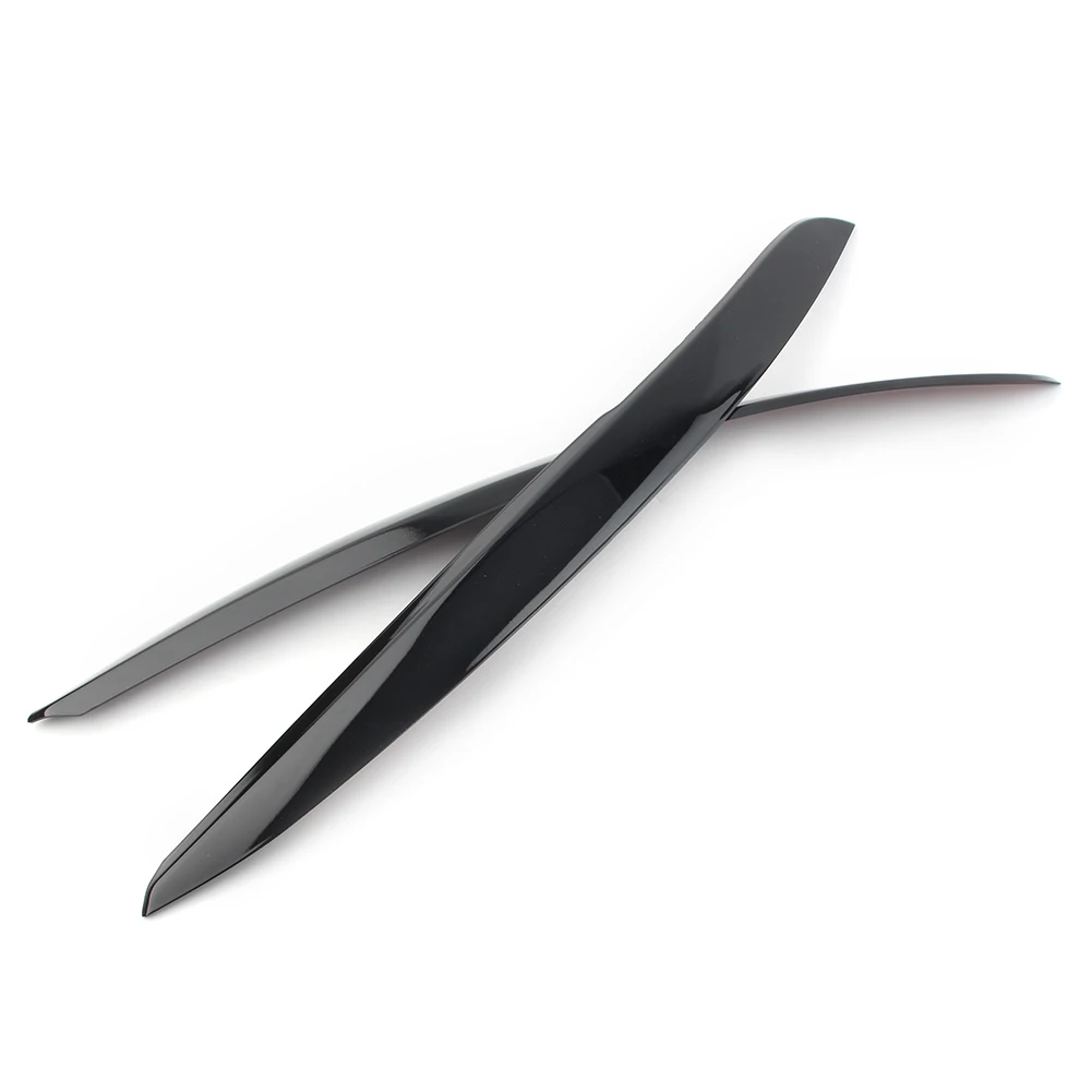 Glossy Black Car Headlight Lamp Eyebrow Eyelid Trim Cover For VW Polo Mk5 6R 6C 2010 2011 2012 2013 2014 2015 2Pcs