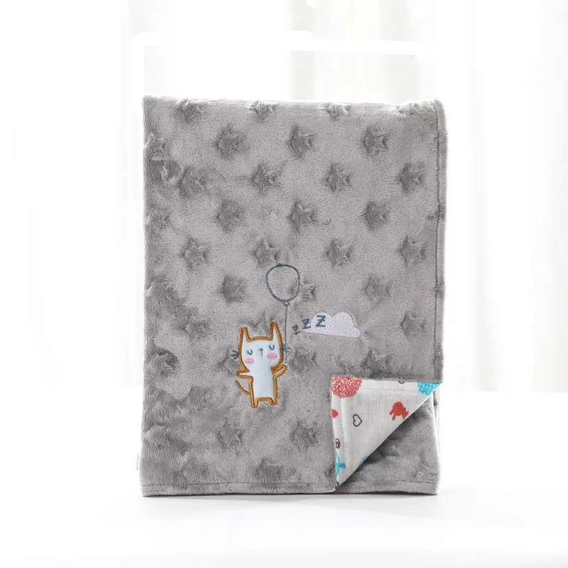 Polyester Fleece Baby Blanket Swaddling Fleece Baby Blanket Newborn