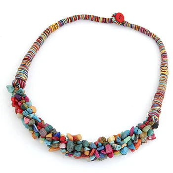 

Bohemian summer new fashion simple atmosphere retro beach leisure natural gravel sexy women's versatile short necklace wholesale