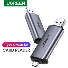 Ugreen кард-ридер USB 3,0 type C для SD Micro SD TF адаптер для ноутбуков Аксессуары OTG кардридер смарт-карта памяти SD кардридер