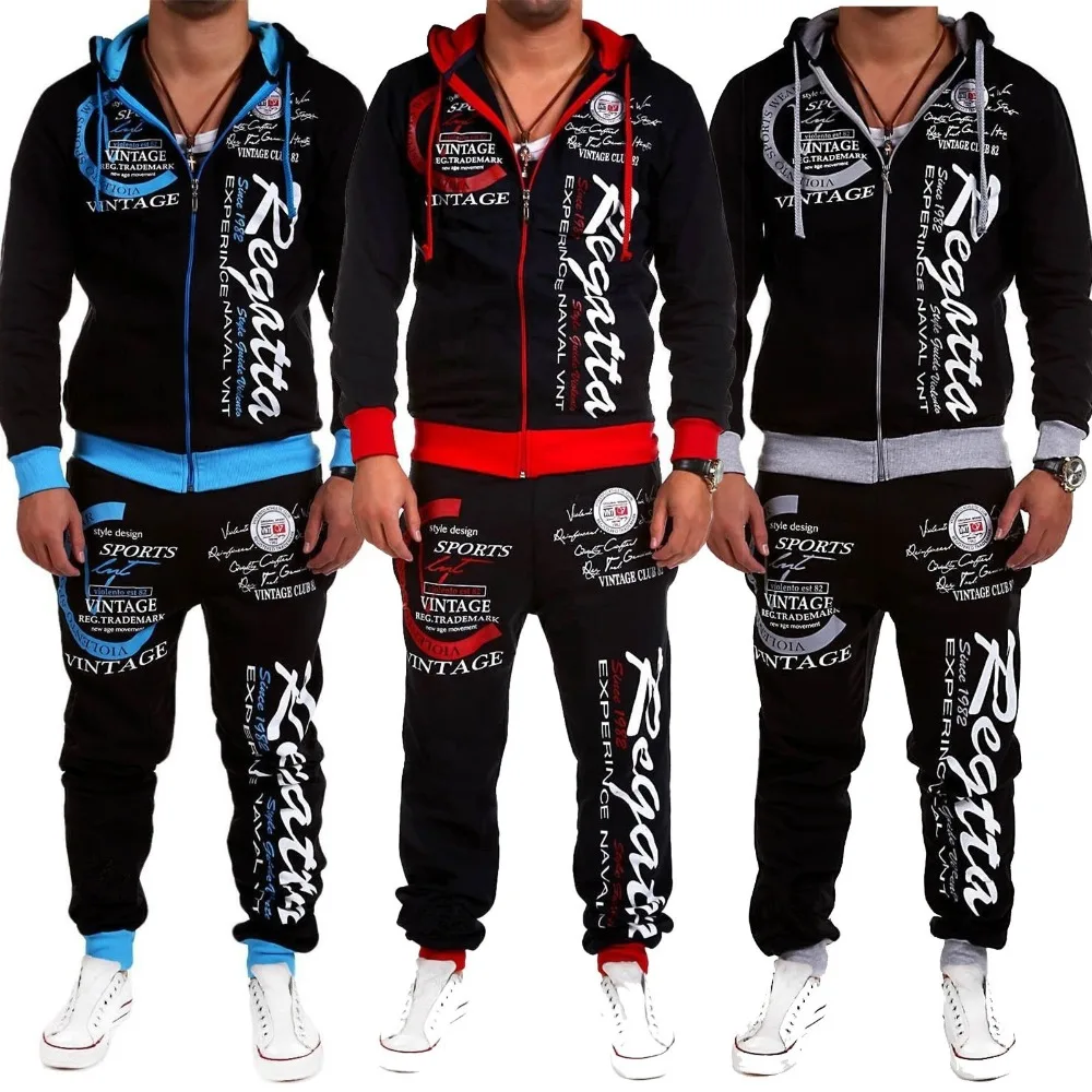 60% OFF ZOGAA Men Track Suit Set Breathable Hoodies Set Boy Outfits Long Length Brand Printing Men Sweat Suit Mens Sets Clothes 2018