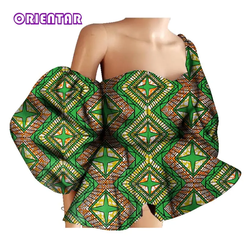 New Cotton Women Shirts African Wax Draped Print Shirts for Women Bazin Riche Patchwork African Style Clothing WY3397 - Цвет: 17