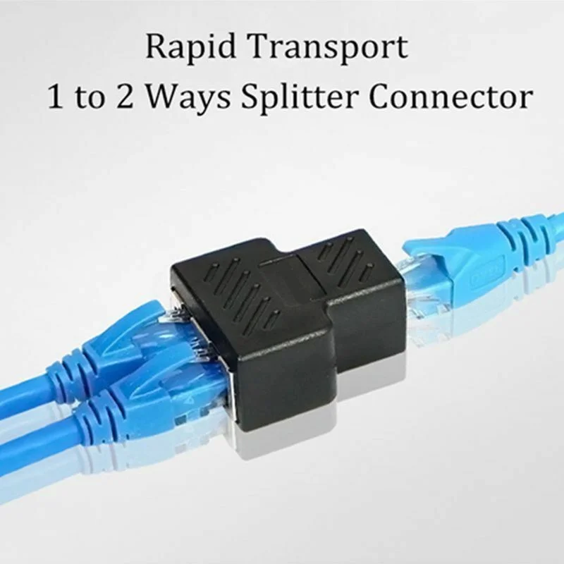 2 шт. Кабельный адаптер LAN Ethernet 1-2 способа удлинитель Разъем RJ45 Сплиттер сетевой кабель Разъем удлинитель адаптер конический сплиттер