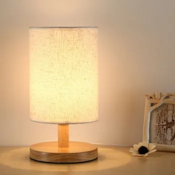 

Desk Lamp Night Light Warm White Gift Wood Table lamp Modern Design Cloth bedroom