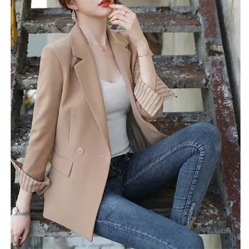 

HziriP Slim Loose Plus Size Solid Elegant Slender New Office Ladies All Match Women Casual Feminine High Street Blazers S-3XL