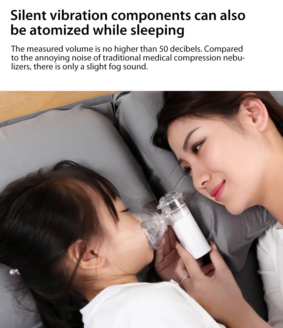 Xiaomi Andon Nebulizer Mini Portable Silent Atomizer USB Battery Handheld 0.2mlmin Rate Asthma Respirator Humidifier (8)