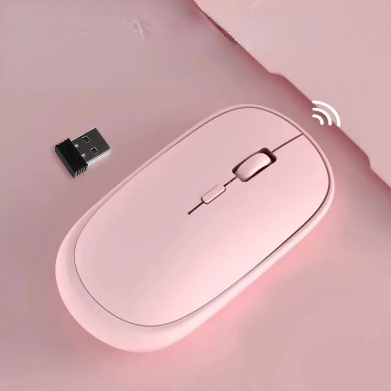 Перезаряжаемая Bluetooth Двухрежимная Бесшумная беспроводная мышь g305 Макрон розовый