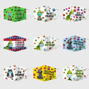 

How The Grinch Stole Christmas The Grinch Face Masks Cosplay Kids Adult Halloween Breathable Washable Dust-proof Mouth Mask