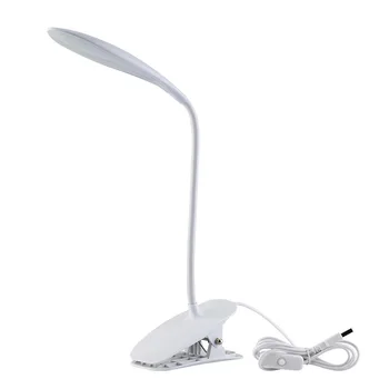

LED Clip Table Lamp Student Learning USB Straight Plug Electric Desk Lamp 360° Adjustable Button On/Off Switch Eye-Care Light
