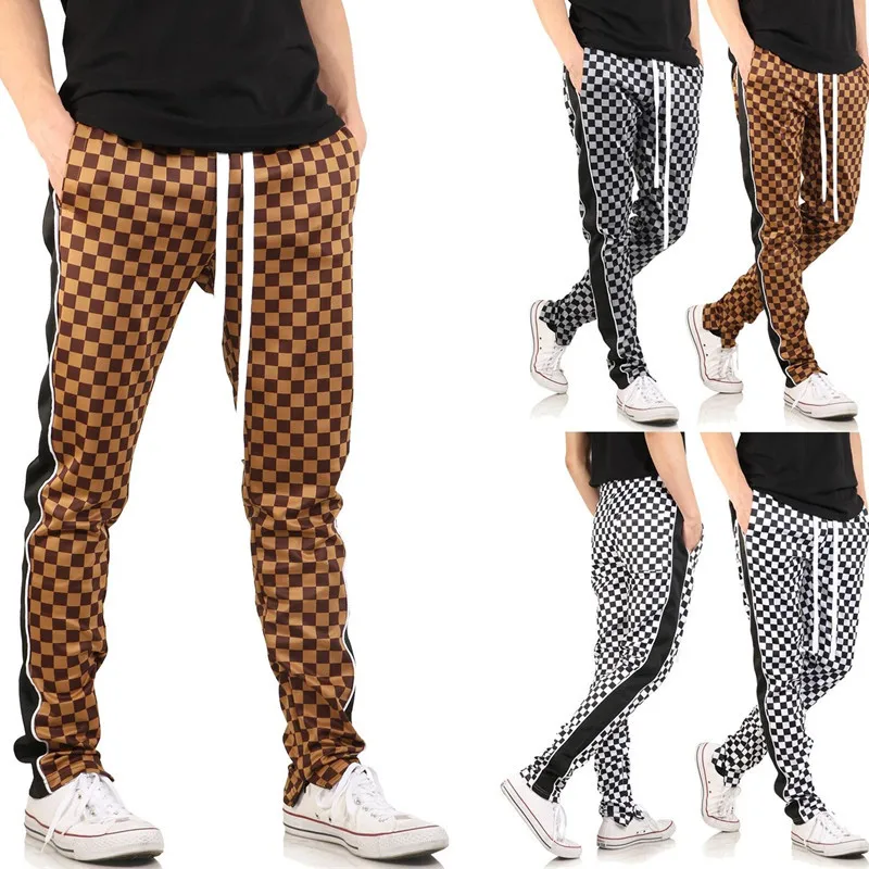 

Men's trousers autumn and winter new men's 3D digital printing small square casual pants sports fitness running training pants