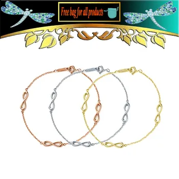 

Fashion lucky 8 Infinite Bracelets Bangles for Women accessories S925 Sterling silver Jewelry Valentine Gift Luxury with LOGO