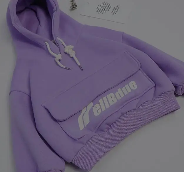 Cicishop/толстовка с капюшоном для мальчиков; толстовка с капюшоном из двойного флиса для мальчиков и девочек; новая зимняя одежда; коллекция года; Толстовка для детей - Цвет: Лаванда
