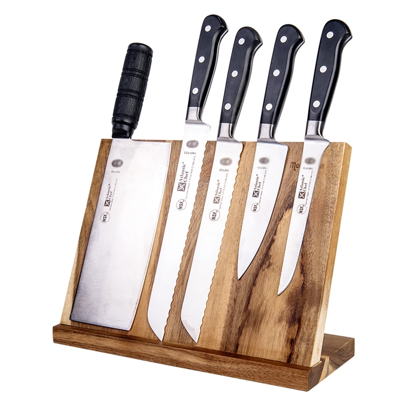 

Double-sided Strong Magnetic Knife Holder Stand Universal Magnet Wood Chef Knife Block Scissors Strong Rack Kitchen Utensils
