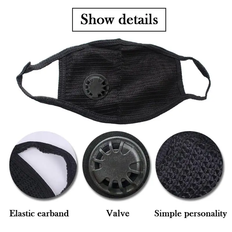 

I PC Cotton Black Mouth Mask Anti Dust Mask Activated Carbon Filter Windproof Mouth-muffle Face Masks Care Mask Outdoor Mask