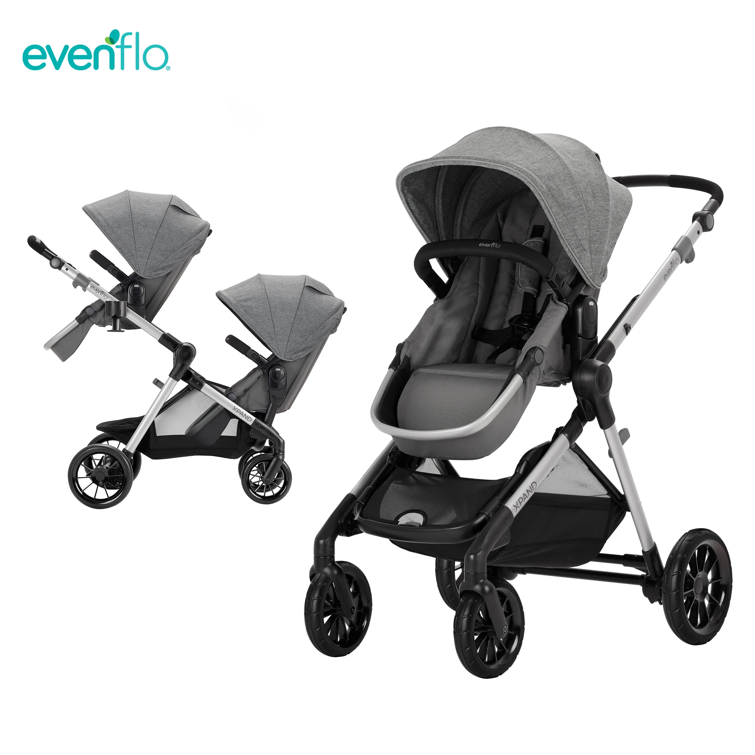 Evenflo Pivot Xpand Модульная Система путешествий с двойными сиденьями детская коляска