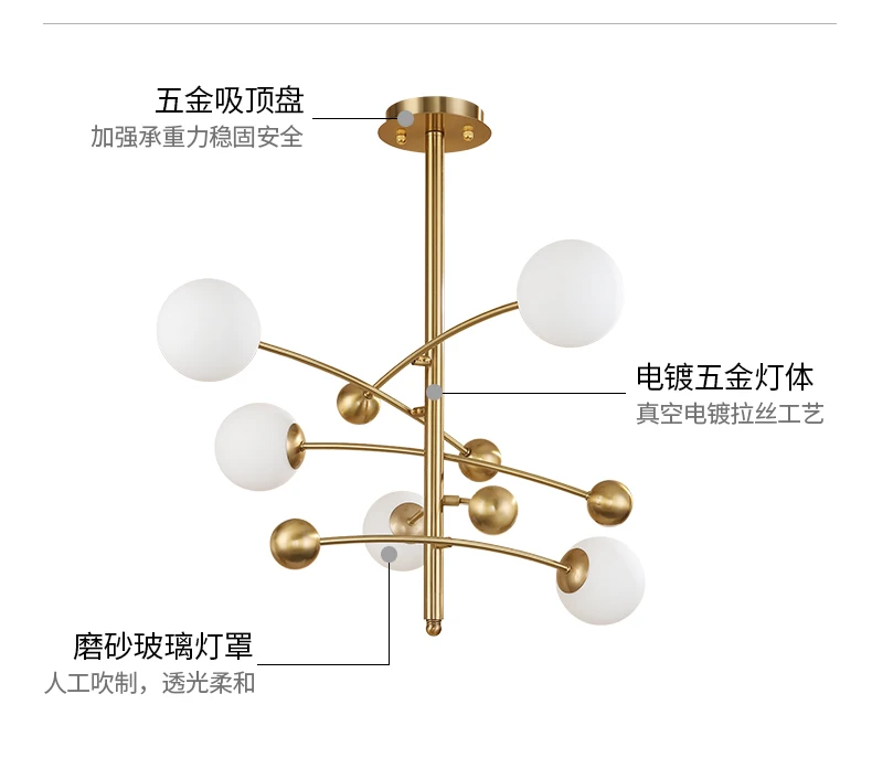 Nordic Modern Chandelier lighting Led Lamp metal Industrial Ceiling Chandeliers Lighting Living Room Bedroom Light Fixtures