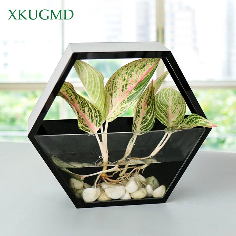 Wall-mounted Geometric Flower Pot Home Flower Arrangement Container Desktop Fish Tank Decoration Garden Micro Landscape Potted