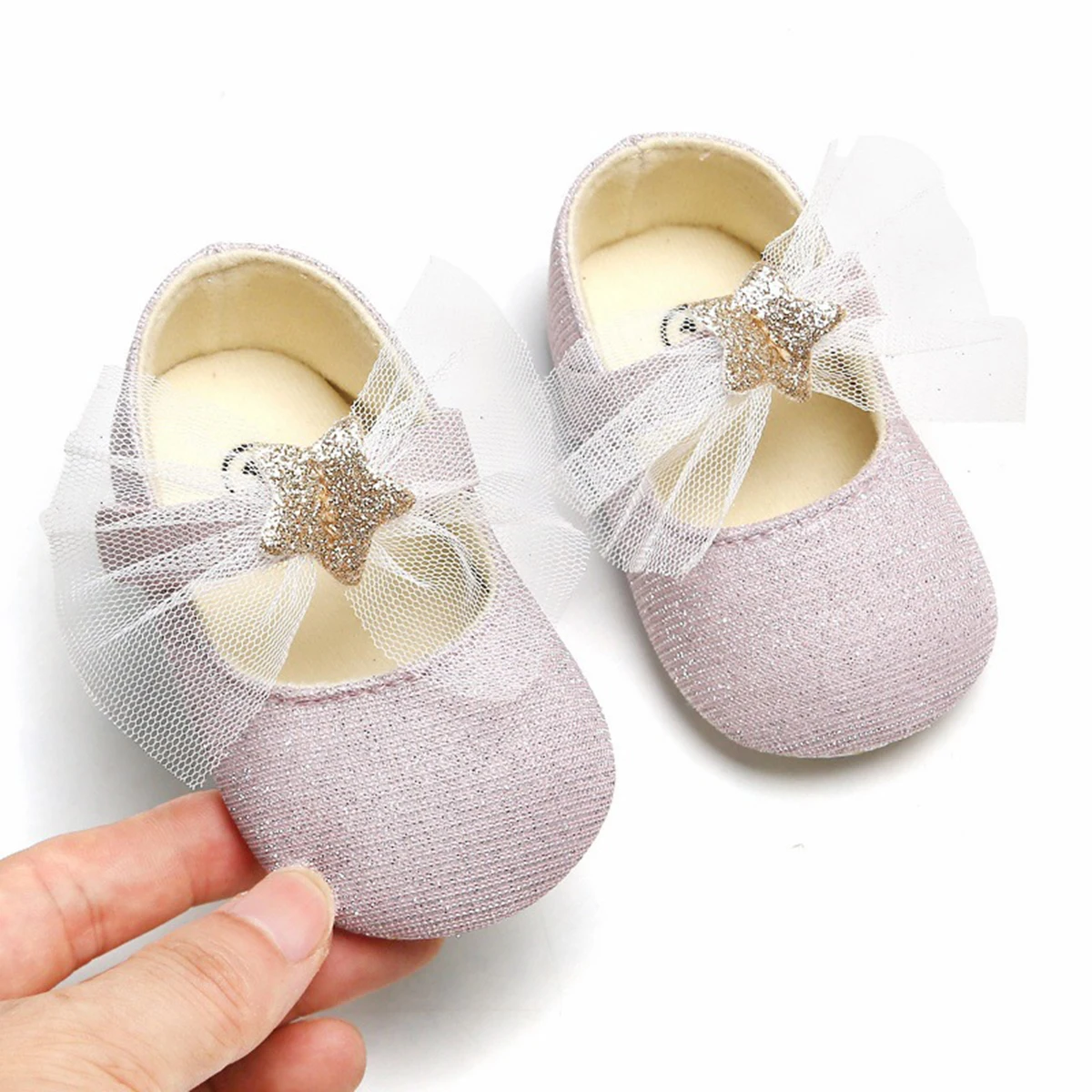 

Baby Shoes Baby Girls Princess Sequin Chiffon Bow Soft Shoes Soft Comfortable Bottom Non-slip Fashion Shoes Crib Shoes Footwear