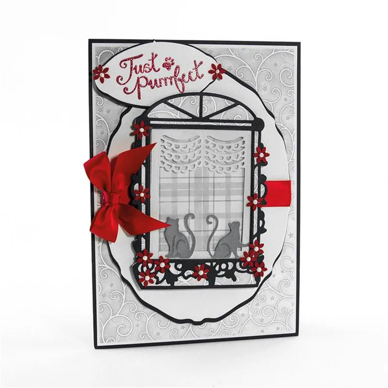 

YaMinSanNiO Window Dies Cat Animal Dis Metal Cutting New 2019 for Card Making ScrapbookingAlbum Embossing Craft Frame Dies