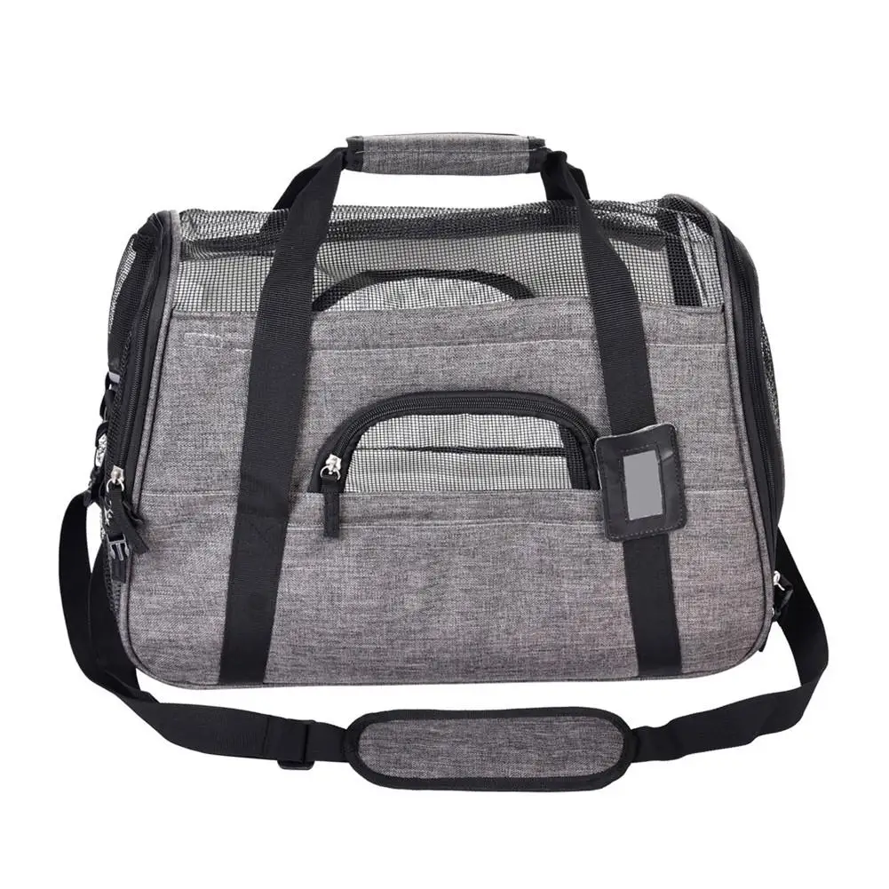 Дорожные сумки, переносные дышащие плечевые ремни для собак, кошек, собак, авиалиний, утвержденные флисовые прокладки, переноска для домашних животных с тренировочным кликером