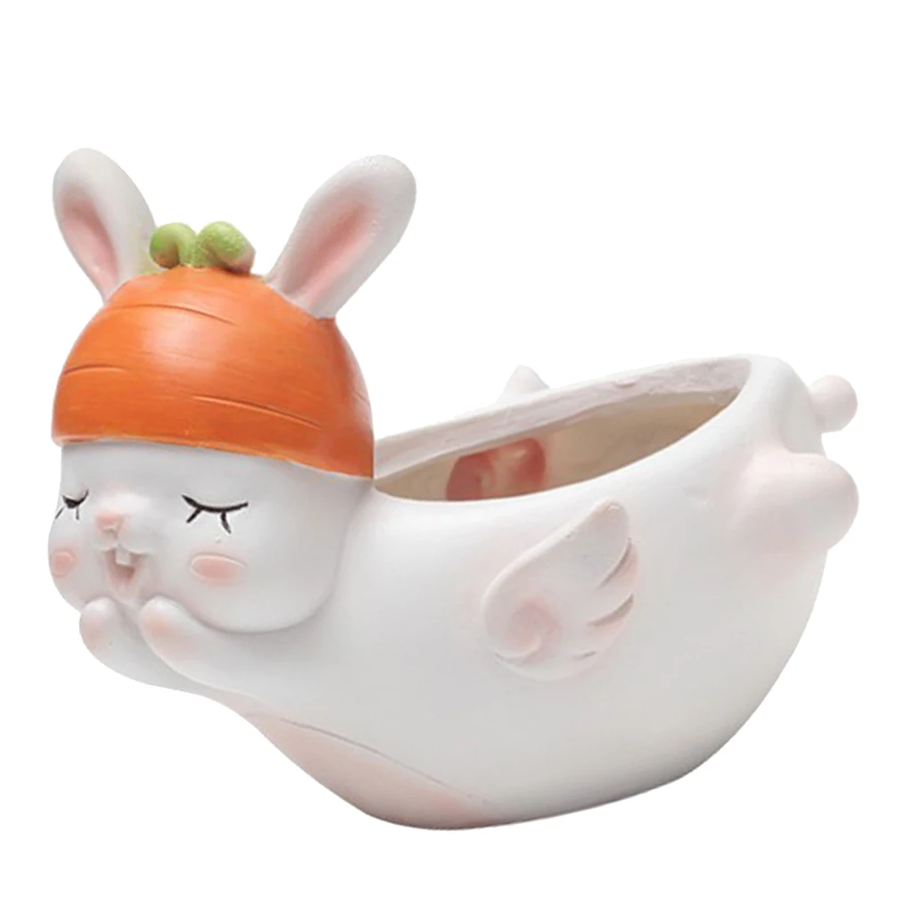 Resin Flower Pot Garden Planters Indoor, Plant Containers with Cartoon Animal Shape Detailing Ceramic Succulent Pot Desk Decor